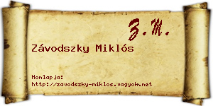 Závodszky Miklós névjegykártya